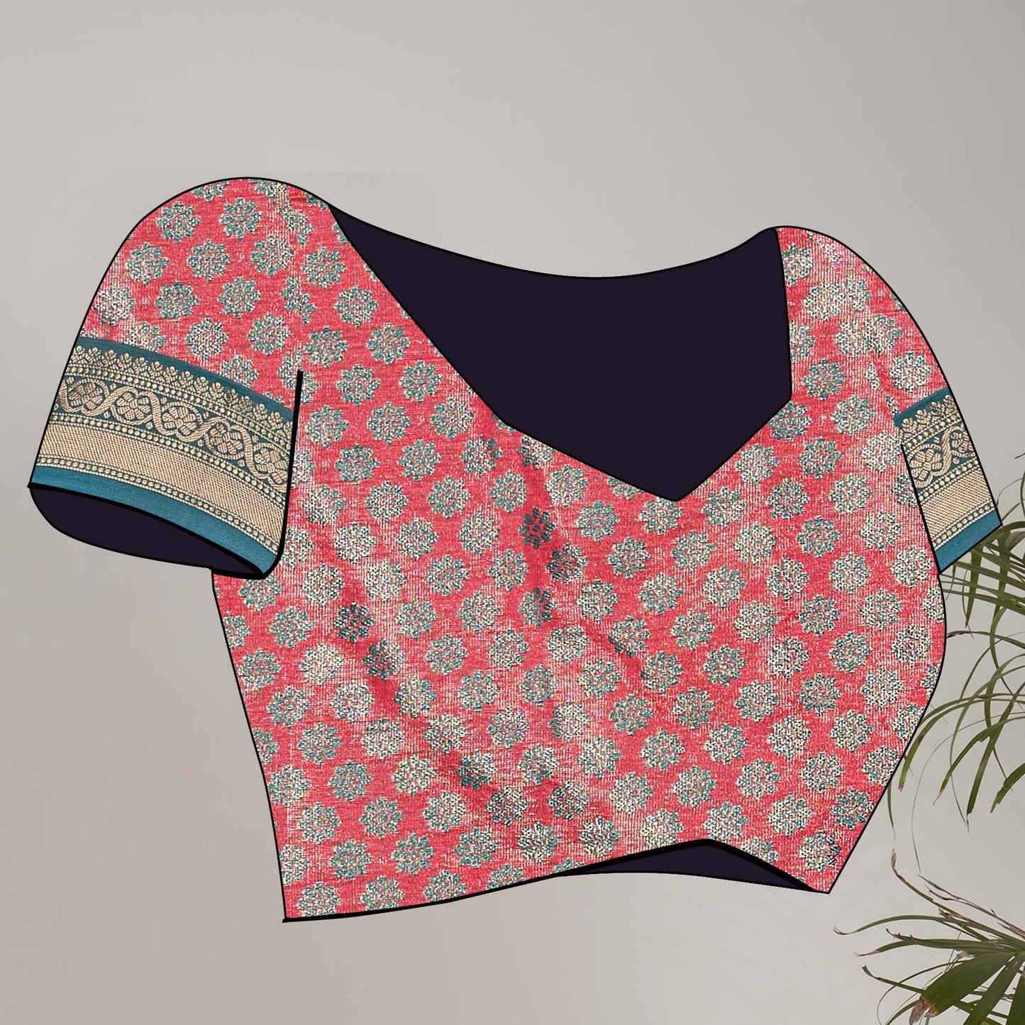 Peach Kanchipuram Tissue Silk Traditional Zari Woven Saree