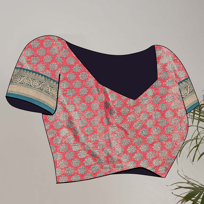 Peach Kanchipuram Tissue Silk Traditional Zari Woven Saree