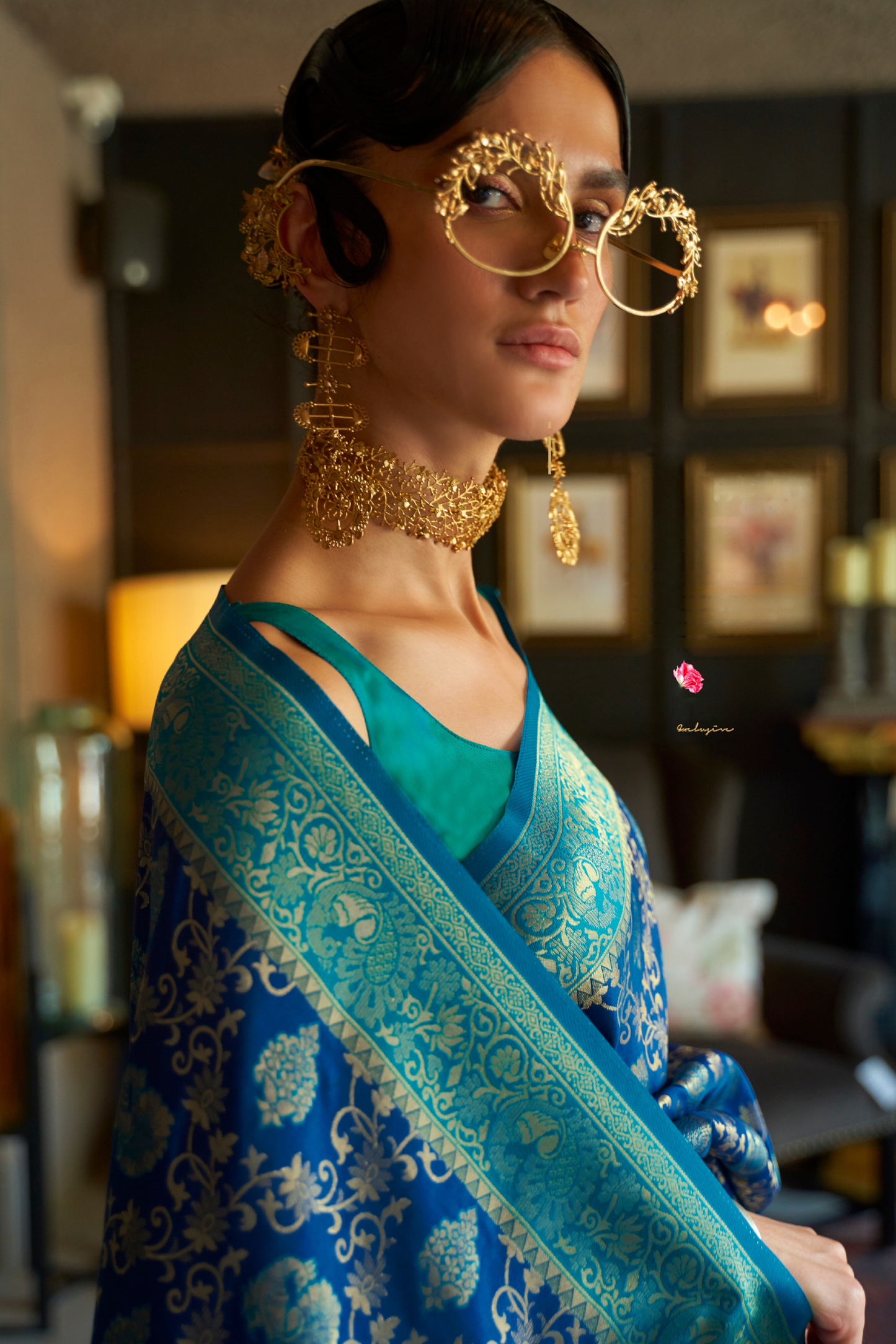 Royal Blue Pure Banarasi Katan Silk Saree with Handloom Weaving