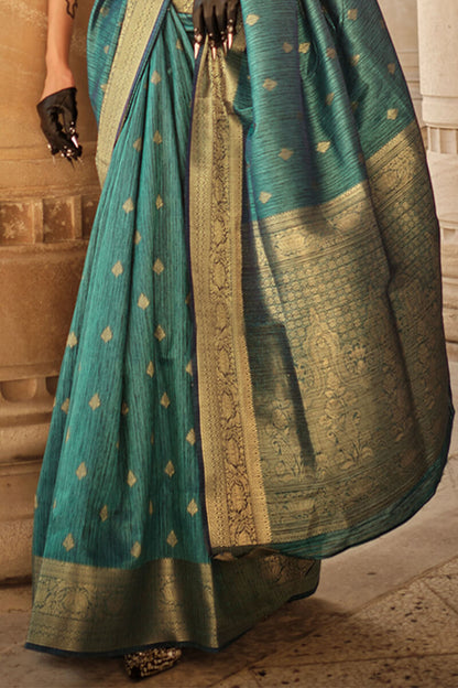 Beetle Green Zari Woven Banarasi Silk Saree