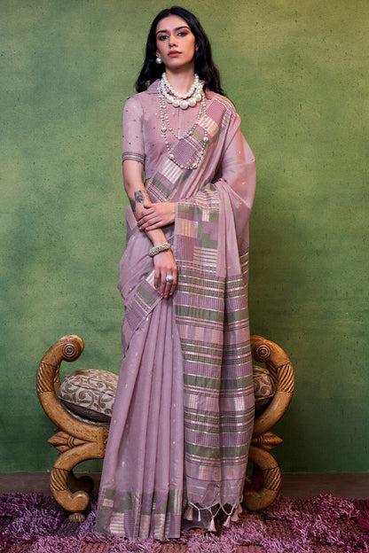 Languid Lavender Cotton Silk Saree