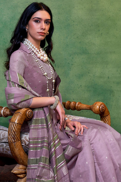 Languid Lavender Cotton Silk Saree