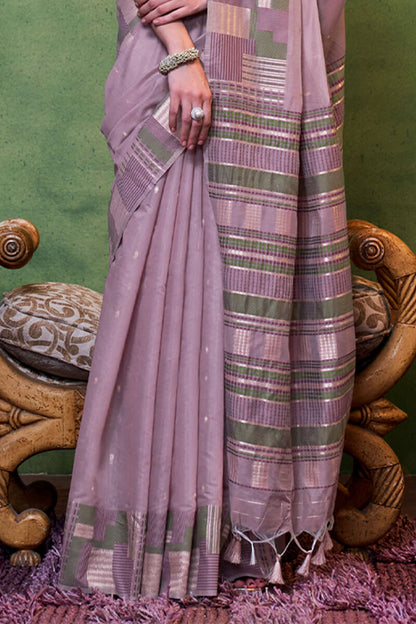 Languid Lavender Cotton Silk Saree